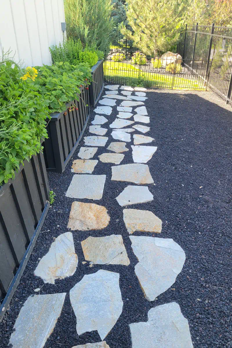 hardscape installation in a patio house